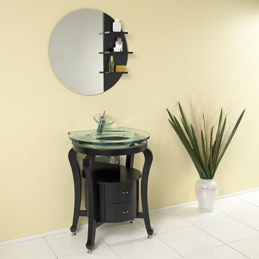 Fresca Simpatico Espresso Modern Bathroom Vanity w/ Mirror & Shelves Vanity Fresca